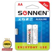 Батарейка AA Sonnen 451084 LR6 Everyday use, алкалиновая, 1.5В в блистере 2шт