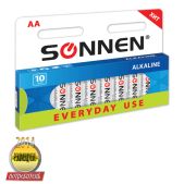 Батарейка AA Sonnen 451086 LR6 Everyday use, алкалиновая, 1.5В в блистере 10шт