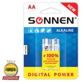 Батарейка AA Sonnen 451093 LR6 Digital Power, Супералкалиновая, 1.5В в блистере 2шт