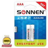 Батарейка AAA Sonnen 451087 LR03 Everyday use, алкалиновая, 1.5В в блистере 2шт