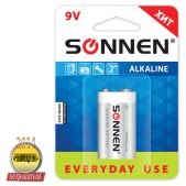 Батарейка Крона Sonnen 451092 6LR61 Everyday use, алкалиновая, 9В в блистере