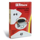 Фильтр Filtero N4/40 Премиум N4 для кофеварок, бумажный, отбеленный, 40шт