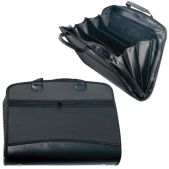 Портфель-сумка Brauberg 225169 A4+, 375x305x60мм, пластиковый на молнии, бизнес-класс, 4 отд, 2 карм, черный