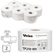 Бумага туалетная Veiro ТР210 (Q1) Comfort, 2-х слойная с центральной вытяжкой, (диспенсер 601666), 215м, комплект 6шт