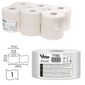 Бумага туалетная Veiro T102 (Q2) Basic, (диспенсер 600164), 200м, комплект 12шт