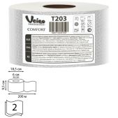 Бумага туалетная Veiro T203 (Q2) Comfort, 2-х слойная, (диспенсер 600164, 601663,-664,-544), 200м, комплект 12шт