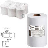 Полотенца бумажные Veiro K101 (A1/A2) Basic, белые, (диспенсер 601657,-658), рулонные 200м, комплект 6шт