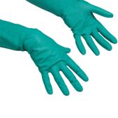 Перчатки нитриловые Vileda 100802 универсальные, антиаллергенные, размер L (большой), зеленые