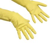 Перчатки резиновые Vileda 102588 Контракт с х/б напылением, размер XL (оч.большой), желтые
