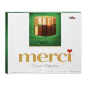 Конфеты Merci ассорти из шоколада с миндалем, 250 г, 014457-20 картонная коробка, ш/к 17956