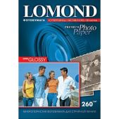 Фотобумага A4 Lomond 1103107 260г/м2, 360л, односторонняя супер глянцевая белая, технологическая упаковка.