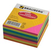 Блок цветной бумаги 76x76x400л Brauberg 126686 неоновый 8 цветов, самоклеящийся