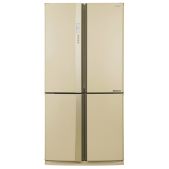 Холодильник Side By Side Sharp SJ-EX98FBE 183x89.2x77.1см, объем камер 394+211, No Frost, морозильная камера снизу, бежевый
