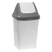 Ведро-контейнер для мусора 15л Idea М 2462 Свинг, качающаяся крышка (в47xш27xг23см), серый мрамор