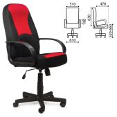 Кресло Brabix EX-512 TW City 531408 офисное ткань черная/красная