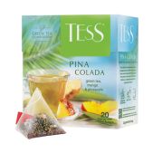 Чай зеленый Tess Pina Colada с ароматом тропических фруктов, 20 пирамидок по 1.8г, ш/к07873