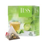 Чай зеленый Tess Ginger Mojito с ароматом мяты и лайма, 20 пирамидок по 1.8г, ш/к 07880