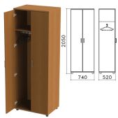 Шкаф для одежды Монолит ШМ50.3 (ш740xг520xв2050мм), цвет орех