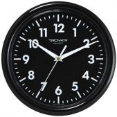 Часы настенные Troyka 91900945 круг, черные, черная рамка, 23х23х4см