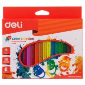Мелки восковые Deli EC20010 Color Emotion трехгранные 18 цветов картон.кор./европод.