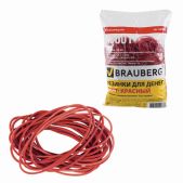 Резинки для денег Brauberg 440101 красные, натуральный каучук, 1000г