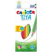 Карандаши цветные Carioca 42793 Tita 12 цветов, пластиковые, заточенные, картонная упаковка