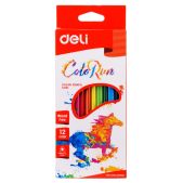 Карандаши цветные Deli EC00100 ColoRun трехгранные пластик 12 цветов