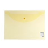 Папка-конверт с кнопкой Staff 226031 Эконом A4, 340x240мм, прозрачная, желтая, до 100 лист, 0.12мм