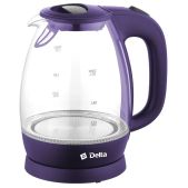 Чайник Delta DL-1203 2.2кВт, 1.7л, ЗНЭ стекло, подсветка, Фиолетовый