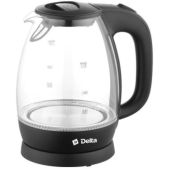 Чайник Delta DL-1203 2.2кВт, 1.7л, ЗНЭ стекло, подсветка, Черный
