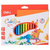 Фломастеры Deli EC10010 ColoRun круглый пиш. наконечник смываемые 18 цветов коробка с европодвесом
