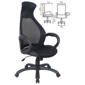Кресло Brabix EX-517 Genesis 531574 пластик черный, ткань/экокожа/сетка черная