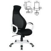 Кресло руководителя Brabix EX-517 531573 Genesis пластик белый, ткань/экокожа/сетка черная