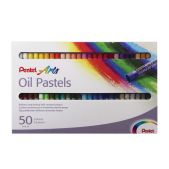 Пастель Pentel PHN4-50 Oil Pastels, масляная художественная 50 цветов, круглое сечение, картонная упаковка