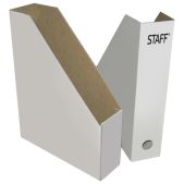 Лоток для бумаг вертикальный Staff 128 881 для бумаг, микрогофрокартон, 75мм, до 700 листов, белый