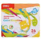 Карандаши цветные Deli EC00225 Color Emotion липа 24 цвета мет.кор.