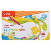 Карандаши цветные Deli EC00235 Color Emotion липа 36 цветов мет.кор.
