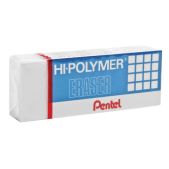 Резинка стирательная Pentel ZEH-03 Hi-polymer eraser, 35х16х11.5мм, белая, картонный держатель