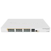 Коммутатор MikroTik CRS328-24P-4S+RM Cloud 328-24P-4S+RM with 800 MHz CPU, 512MB RAM, 24xGigabit LAN (all PoE-out), 4xSFP+ cages, Router