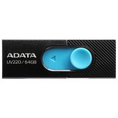 Устройство USB 2.0 Flash Drive 64Gb ADATA AUV220-64G-RBKBL черное/голубое