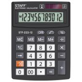 Калькулятор настольный 12 разрядов Staff STF-222 Plus, двойное питание, 138x103мм
