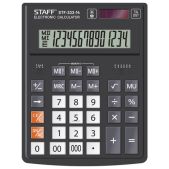 Калькулятор настольный 14 разрядов Staff STF-333, двойное питание, 200x154мм Plus
