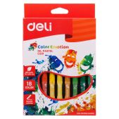 Масляная пастель Deli EC20110 Color Emotion шестигранные 18 цветов картон.кор./европод.