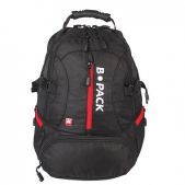 Рюкзак универсальный B-Pack S-03 226949 с отделением для ноутбука, увеличенный объем, черный, 46х32х26см