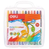 Масляная пастель Deli EC20124 Color Emotion шестигранные 24 цветов пл.кор.