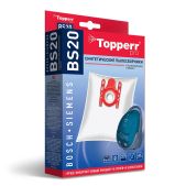 Пылесборник Topperr 1401 BS20 синтетический для пылесоса Bosch (4 шт.+ф, ориг BBZ41FGI)