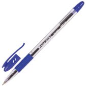 Ручка шариковая масляная Brauberg "Glassy", корпус прозрачный, узел 0.7 мм, линия 0.35 мм, синяя, 142698