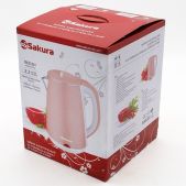 Чайник Sakura SA-2150 WP 1.8 кВт, 2.2л ЗНЭ, двойная стенка, розовый-молочный, нерж.корпус
