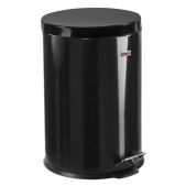 Ведро-контейнер для мусора 20л Лайма 604945 Classic с педалью, черное, глянцевое, металл, со съемным внутренним ведром