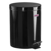 Ведро-контейнер для мусора 5л Лайма 604943 Classic с педалью, черное, глянцевое, металл, со съемным внутренним ведром